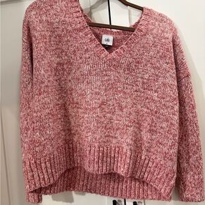 CAbi liftoff Pink V-Neck Sweater